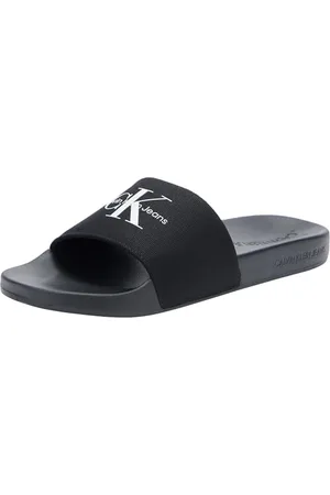 Calvin Klein Uomo Scarpe da Mare Slide Monogram con Logo, Nero (Black/Bright White), 46