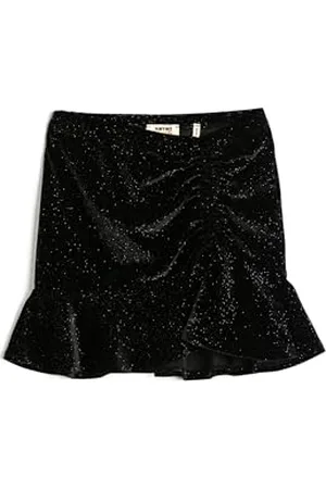 Koton Mini Skirt Glitter Ruffle Shirred Elastic Waistband, Gonna Ragazze, (999)