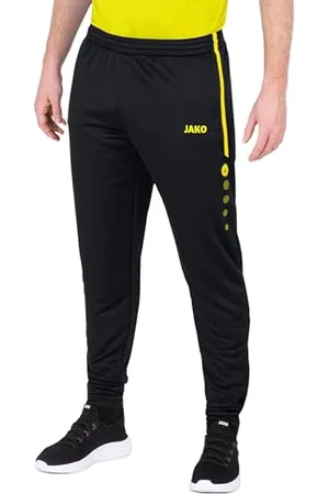Jako Active Pantaloni, Noir/Jaune Fluo, L Uomo