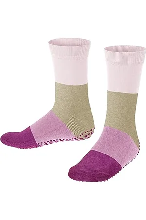 Falke Summer K HP cotone con suola in gomma 1 paio, Calze da casa Unisex - Bambini, Rosa (Powder Rose 8900), 31-34