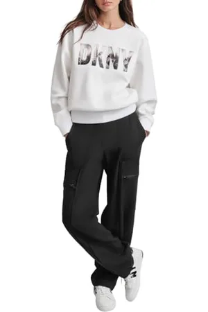 DKNY Skyline Logo Crewneck Maglione, , L Donna