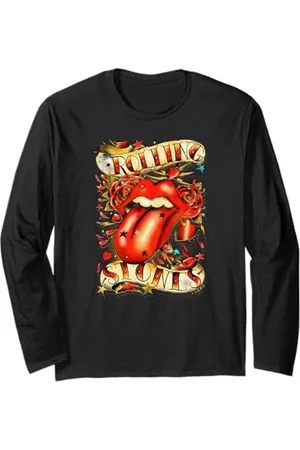 The Rolling Stones Tongue And Stars Rock Music Band Maglia a Manica