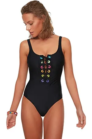 Trendyol Leoparde-Costume da Bagno Whiteweed Intero, , 40 Donna