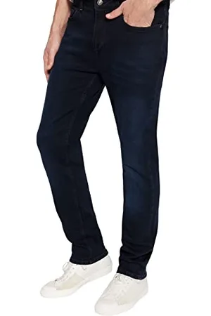 Trendyol Jeans Uomo Vita Normale Gamba Dritta Regular Fit Pantaloni, Blu navy-4003, W40