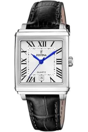Festina Orologio Donna F20682/3 On The Square cassa di Acciaio inossidabile 316l Grigio cinturino in Pelle Nero