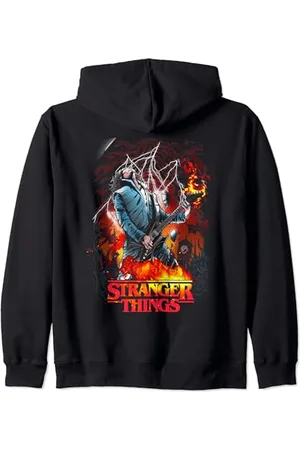 Stranger Things Chitarra Hellfire Club, Eddie Munson Rockstar Felpa con Cappuccio