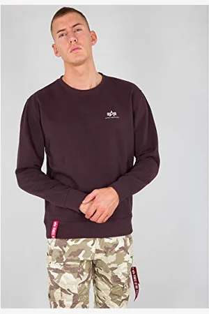 Alpha Industries Basic Sweater Felpa con Logo Piccolo da Uomo Maglione, Opaco