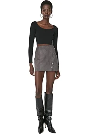 Trendyol Gonna Donna Mini A-Line Intrecciata, , 64