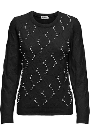 ONLY Onlliana Life LS Pearl O-Neck CC Knt Maglione Lavorato a Maglia, , S Donna