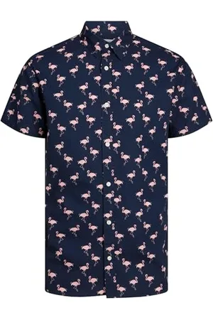JACK&JONES JUNIOR Jjsunshade AOP Shirt SS Jnr Camicia, Blazer Navy, 152 Bambini e Ragazzi