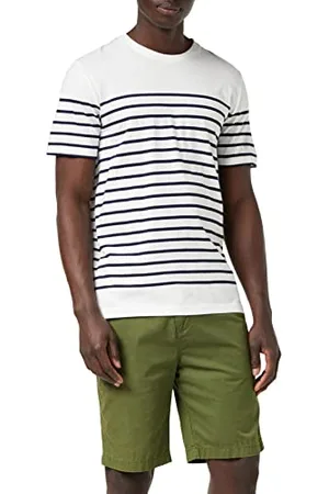 Armor.lux Armor Lux Marinière TEL Héritage Homme T-Shirt, (400 Blanc/Navire 400), Small Uomo