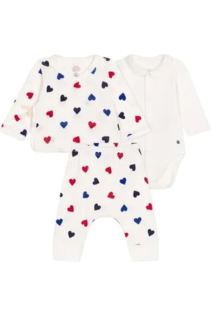 Petit Bateau A0BN5 Set A Maniche Lunghe Da 3 Pezzi Unisex - Bimbi 0-24 6 Mesi