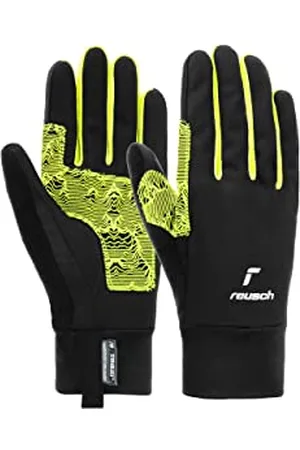 Reusch Arien STORMBLOXX Touch-TEC - Guanti sportivi antivento per corsa, ciclismo, escursionismo, sci di fondo, touch screen, colore: nero/giallo, 8