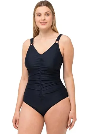 Ulla Popken Costume da Bagno Wiebke, con Apertura Frontale Intero, , 66 Donna