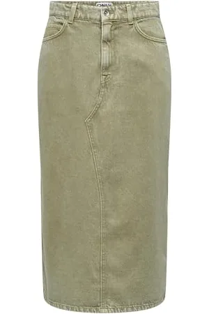 ONLY Onllola-Cilla HW Long Slit Skirt Pnt Tuta Intera, Verde Olio, M Donna