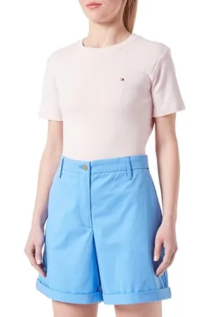 Tommy Hilfiger Pantaloncini Chino Donna Mom Fit, (Blue Spell), 44