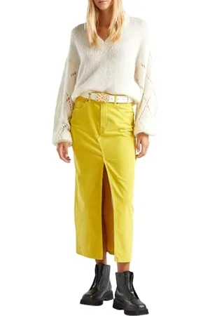 Benetton Maglia Scollo V M/L 1442D4024 Maglione, , S Donna