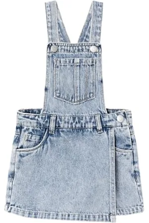 NAME IT Nmfbella Baggy DNM Bib Skort 3484-mg H Gonna con Pantaloni, , 104 Bambine e Ragazze