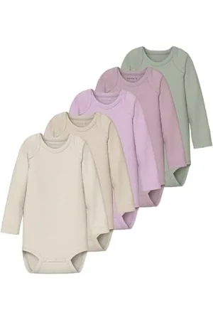 NAME IT Baby Nbnbody 5P LS Solid Rib, , Numeric_98 Unisex-Adulto