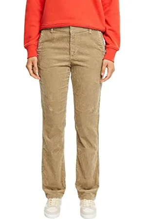 ESPRIT Cord Trousers Pantaloni in Velluto, (Pale Kaki 265), 36W / 28L Donna
