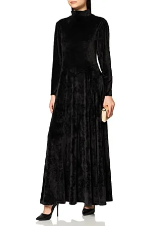 KENDALL + KYLIE KENDALL & KYLIE K&K W Maxi Velvet Flare Dress KKW353010 Vestito da Cocktail, Black, Small (Pacco da 8) Womens