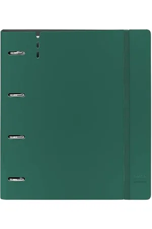 Safta Carpeblock con 4 anelli da 35 mm, con ricambio, con 100 fogli A4, ideale per bambini di diverse età, comodo e versatile, qualità e resistenza, 27 x 4 x 32 cmVerde scuro, , Estándar