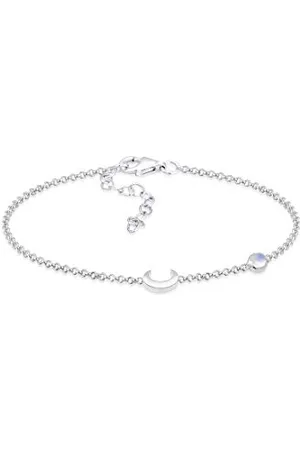 Elli Bracciale Donne Mezzaluna Stella Filigrana con Pietra di Luna in Sterlino 925 Placcato Oro