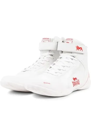Lonsdale London Rufford, Scarpe da Boxe Unisex-Adulto, Bianco/Rosso, 40 EU