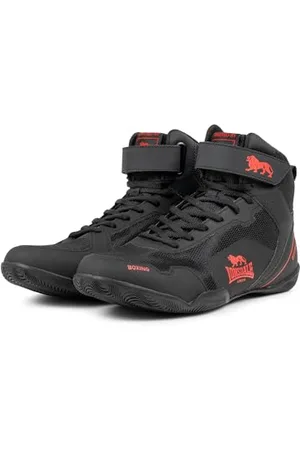 Lonsdale London Rufford, Scarpe da Boxe Unisex-Adulto, Nero/Rosso, 42 EU