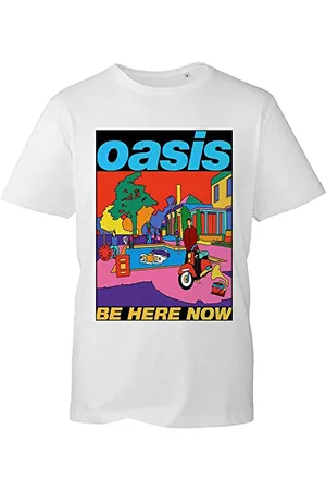 Oasis T Shirt Be Here Now Illustration Band Logo Nuovo Ufficiale Unisex Bianca Size XL