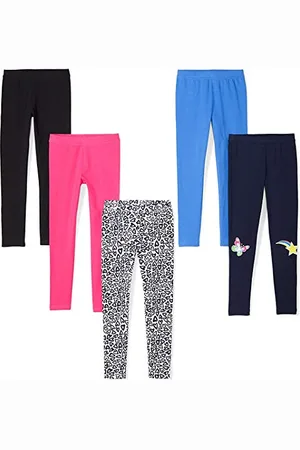 Amazon Leggings Bambine e Ragazze, Pacco da 5, , 8 Anni