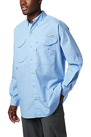 Columbia PFG Bonehead-Camicia a Maniche Lunghe, in Cotone, vestibilità Comoda Magliette Sportive, Tappo Bianco, S Uomo