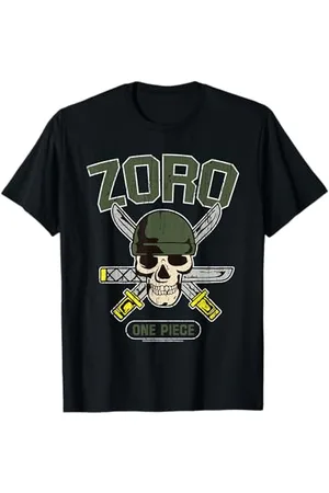 Onepiece Cappello di paglia Pirate Hunter Roronoa Zoro Logo Anime Maglietta