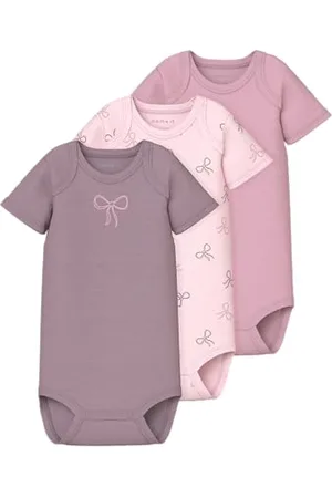 NAME IT Baby Nbfbody 3P SS Bow Noos, Numeric_80 (Pacco da 3) Donna