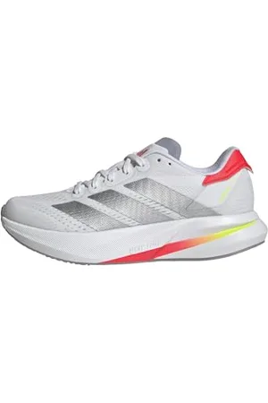 adidas Duramo Speed 2 Running Shoes, Scarpe da Corsa Donna, Cloud White/Silver Metallic/Lucid Red, 38 EU
