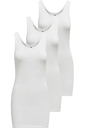 ONLY Onllive Love Long Tank Top 3 Pack CS Jrs Canottiera, , S Donna