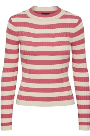 Pieces® Pccrista LS O-Neck Knit Noos BC Maglione, Rosa Acceso, XS Donna