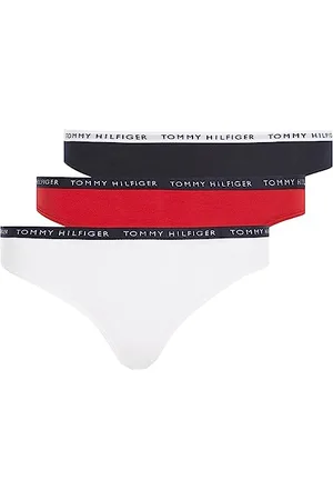 Tommy Hilfiger Perizomi Confezione da 3 Donna Tanga, (White/Desert Sky/Primary Red), L