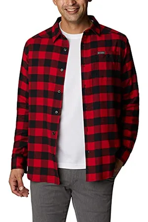 Columbia Cornell Woods-Camicia in Flanella a Maniche Lunghe Maglietta con Bottoni, , XL Uomo
