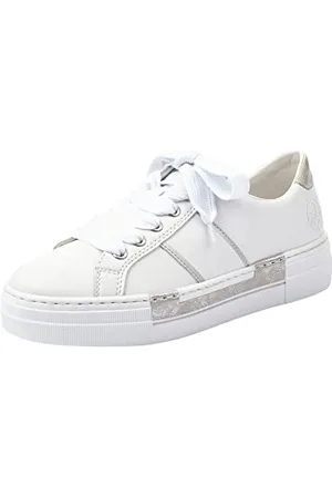 Rieker Frühjahr/Sommer N4902, Scarpe da Ginnastica Basse Donna, Bianco (Weiss/Fog-Silver/ 81 81), 39 EU