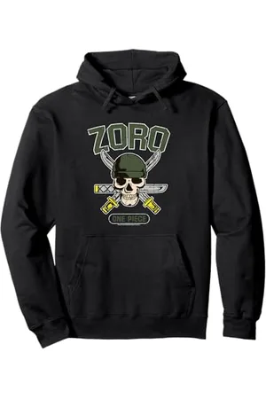 Onepiece Cappello di paglia Pirate Hunter Roronoa Zoro Logo Anime Felpa con Cappuccio