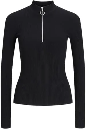 JJXX Jxzoma-Pantaloni Aderenti con Mezza Zip Top in Maglia, , S Donna