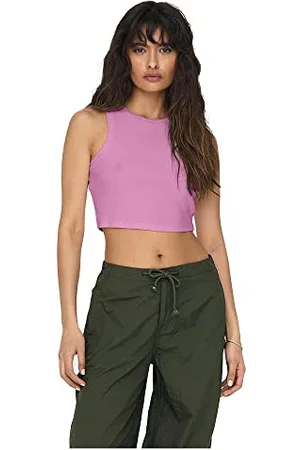 ONLY Onlvilma S/L Cropped Tank Top Jrs Noos, , L Donna