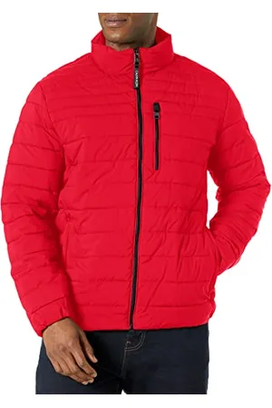 Calvin Klein Full Zip Down Puffer Coat Giacca, Rosso Profondo, XL Uomo