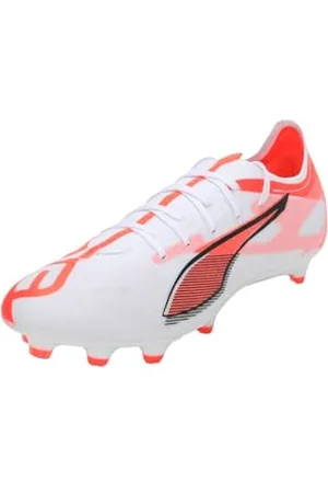 PUMA Ultra 5 Match Fg/Ag, Soccer Shoe Unisex - Adulto, White Black Glowing Red, 48.5 EU