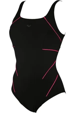 Arena Jewel Costume da Bagno, Nero-Rosa Viola, 44 Donna