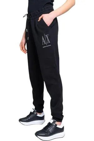 Armani Exchange Drawstring Logo Studs Terry Jogger Pant Pantaloni da Tuta, , L Donna
