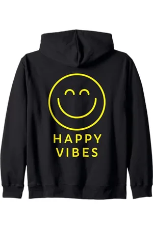 Happy Vibes Smile Face Retro Estetica Positiva Minimalista Felpa con Cappuccio