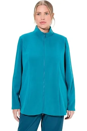 Ulla Popken Fleecejacke, Baukastensystem, Innenjacke, Stehkragen Maglione Cardigan, , 52 Donna