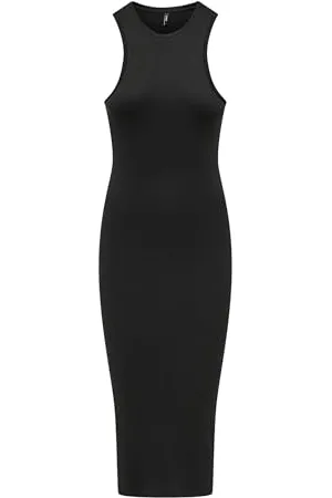 ONLY Abito Aderente a Coste Midi Dress Senza Maniche, Colore: , Taglia:S